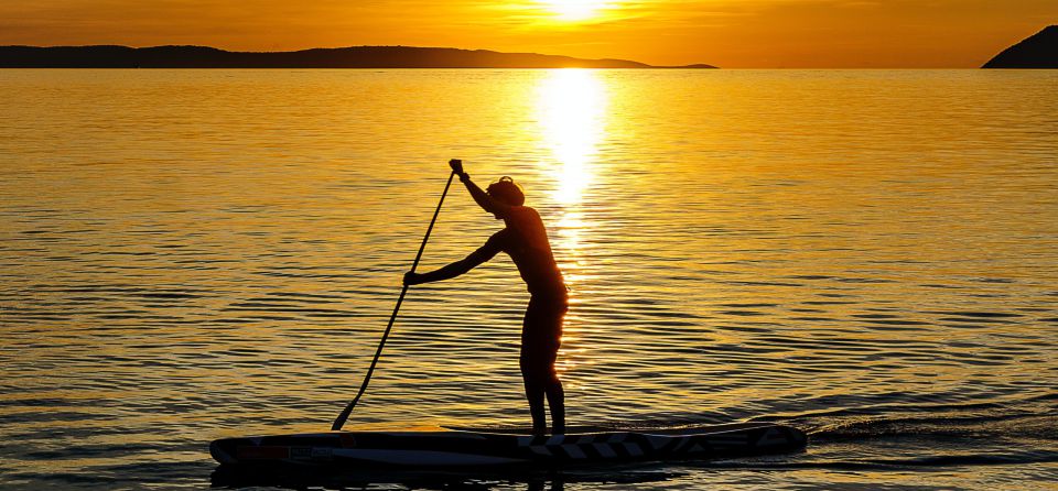 Stand-up Paddeln im Sonnenuntergang (Photo: by Damir Spanic on Unsplash)
